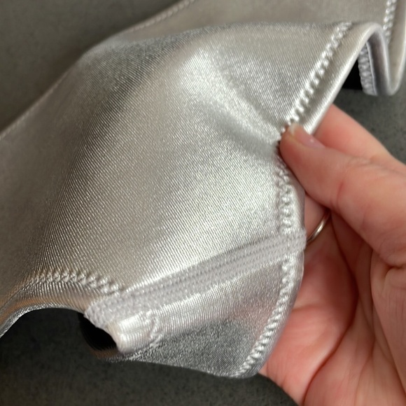 TRIANGL Neoprene Silver Metallic Bikini Bottom - Picture 4 of 7